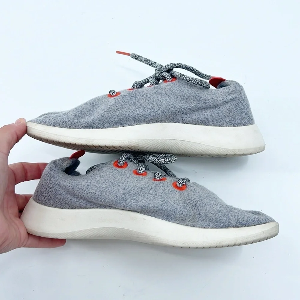 AllBirds Runners Wool Lace Up Sneakers gray orange size 6
